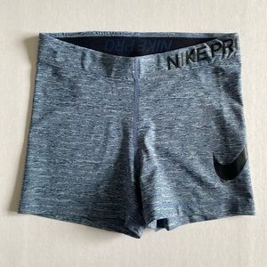 Cute blue/gray marbled stripes Nike Pro shorts in excellent condition!